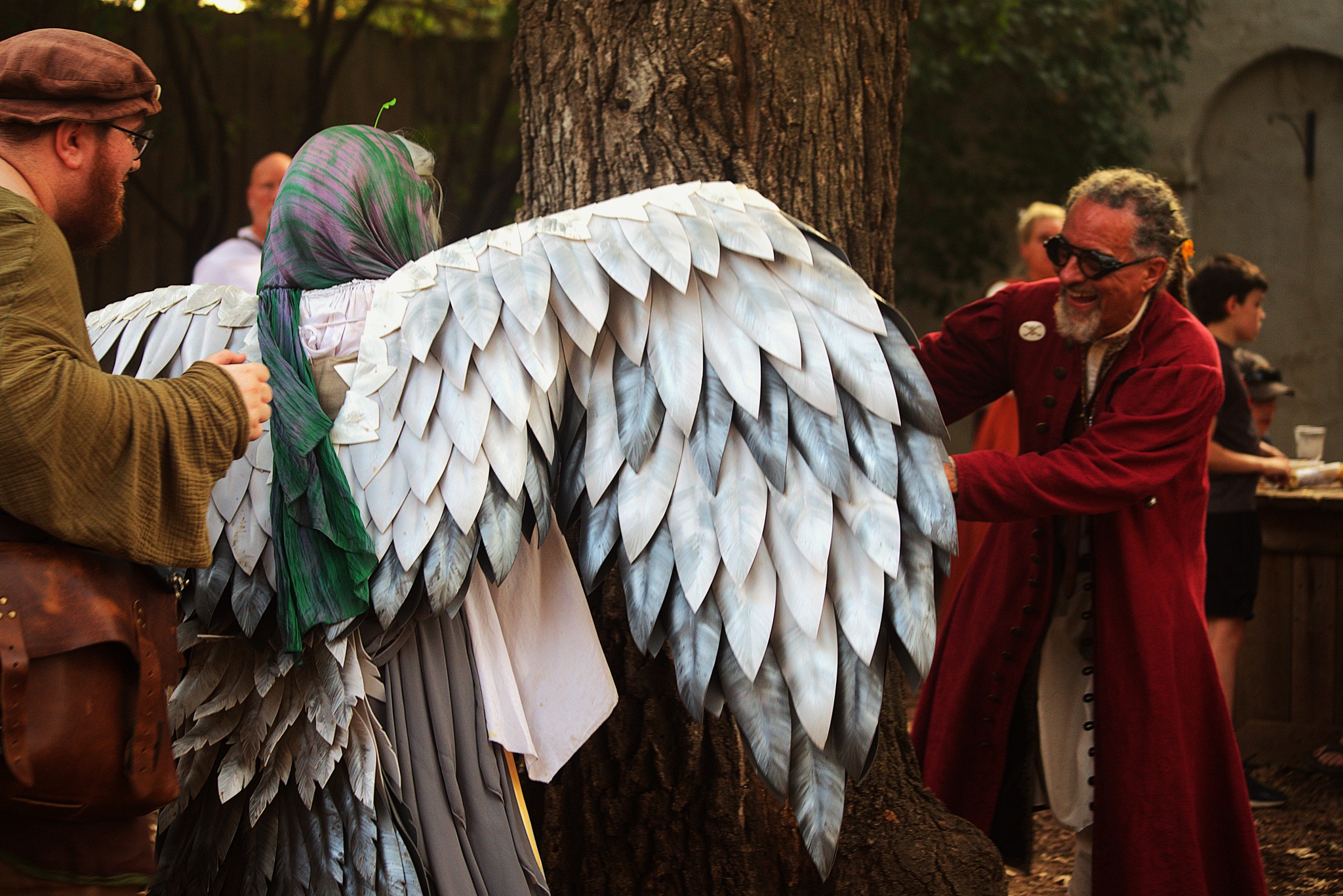 Mossbeard encountering a winged traveler